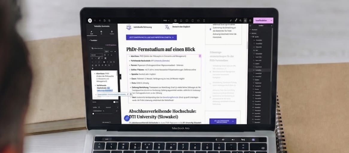 Person am Laptop setzt externe Verlinkungen und analysiert Referenzen zur Optimierung der Off-Page-SEO-Strategie